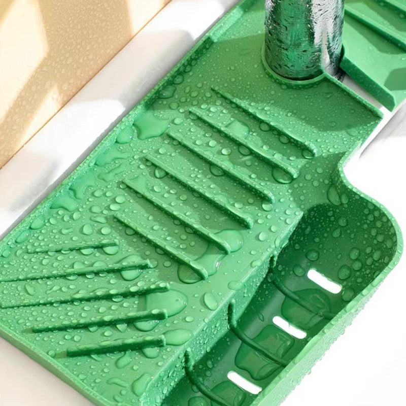 Silicone Sink Splash Guard Waterproof And Mildew-Proof Mat Draining Organization Plate For Kitchen Sink Storage