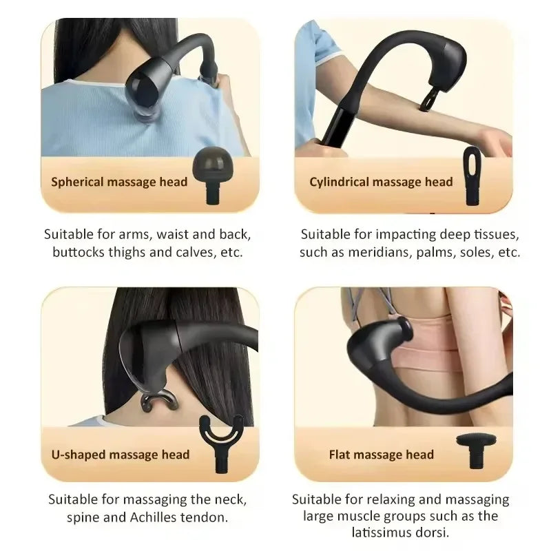2025 Smart Fascia Gun Electric Massager 5 Gear Hammer Rechargeable Fascia Gun Home Handheld Hammer Back Artifact Body Massager