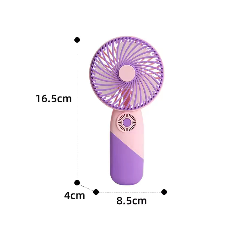 Portable Mini Handheld USB Fan 2025 New Trend Cute Cartoon Design Three Speed Adjustable Student Electric Fan Compact Size
