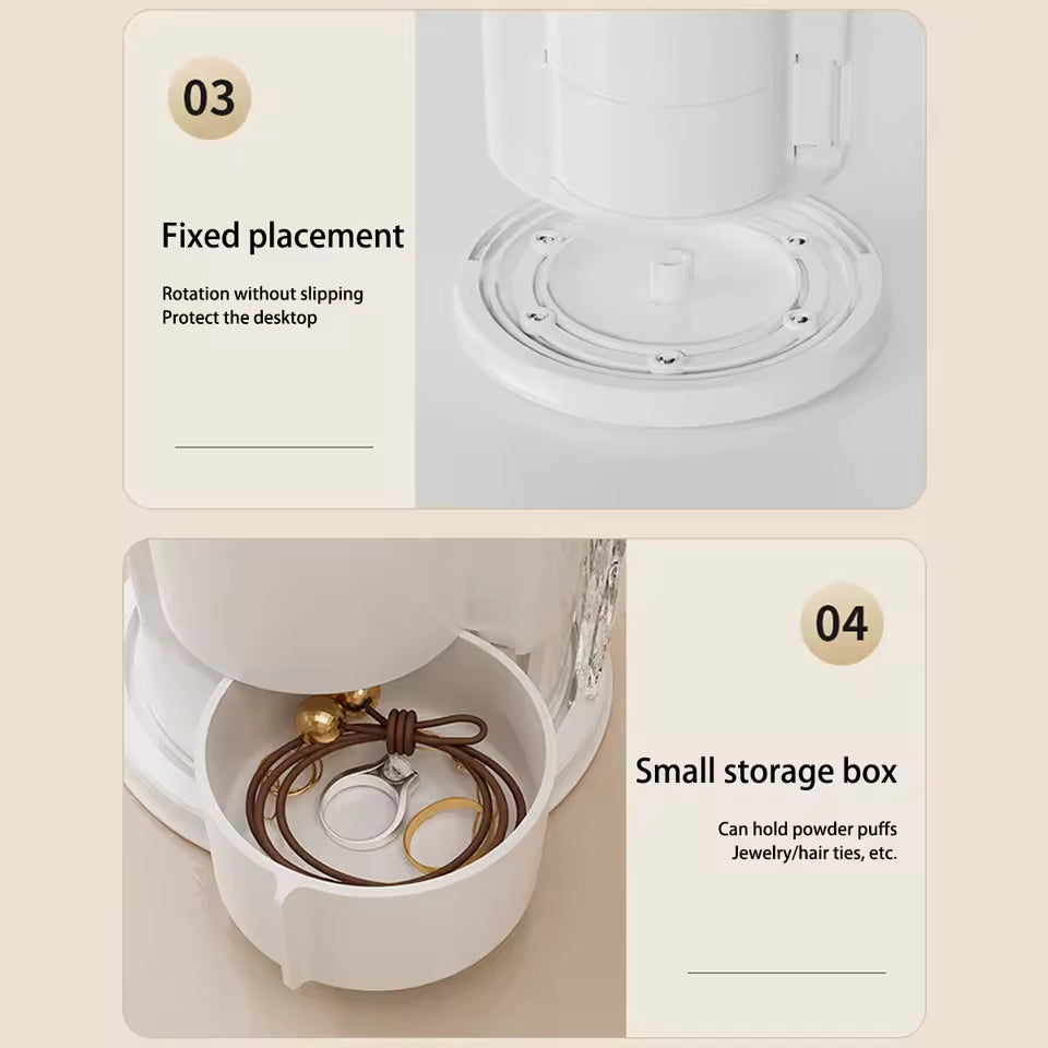 Makeup Brush Holder Manager With Transparent Cover Rotating Sliding Opening Dustproof Brush Container
