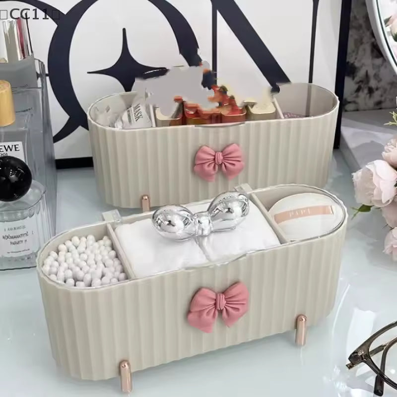 【CC11】Desktop Makeup Brushes Transparent Cotton Pads Beauty Egg Organizer Cosmetic Organizer Cotton Swabs Storage Case