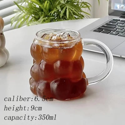 350/400ml Clear Heat Resistant Glass Coffee Mug Glass Latte Cup Milk Water Cocktail Glass Cup Dropshipping Small Niche Design