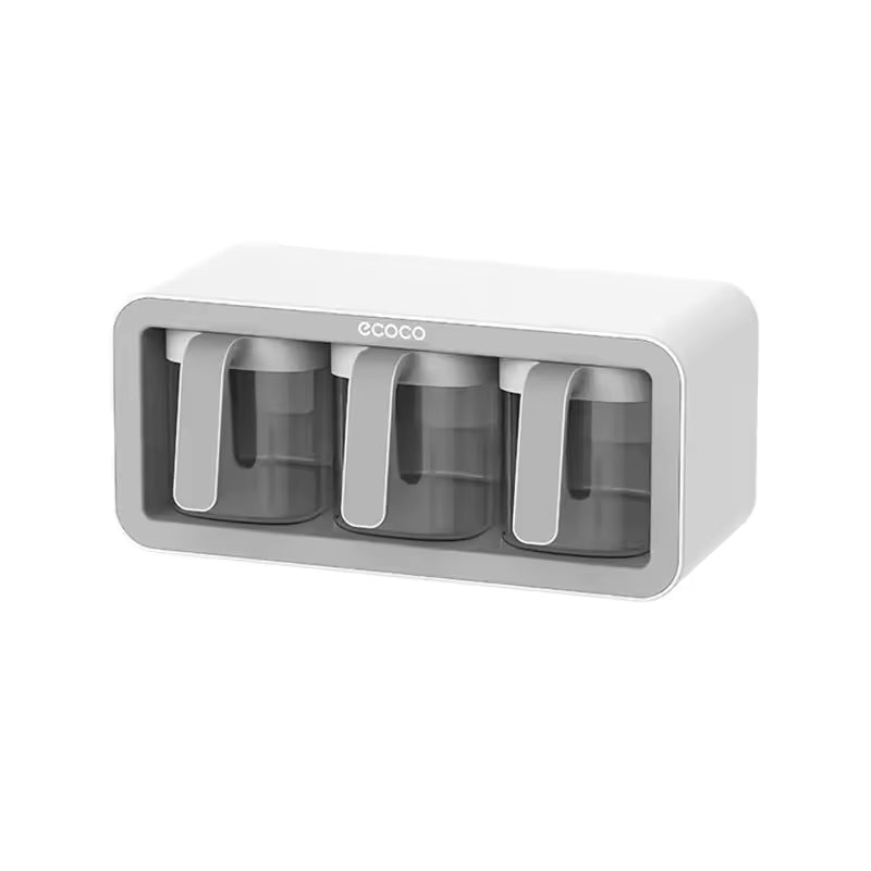 Seasoning Box with Integrated Multi-Grid, Storage, Salt, Aginomoto Bottle, Seasoning Jar, Home Combination Suit,Kitchen Supplies