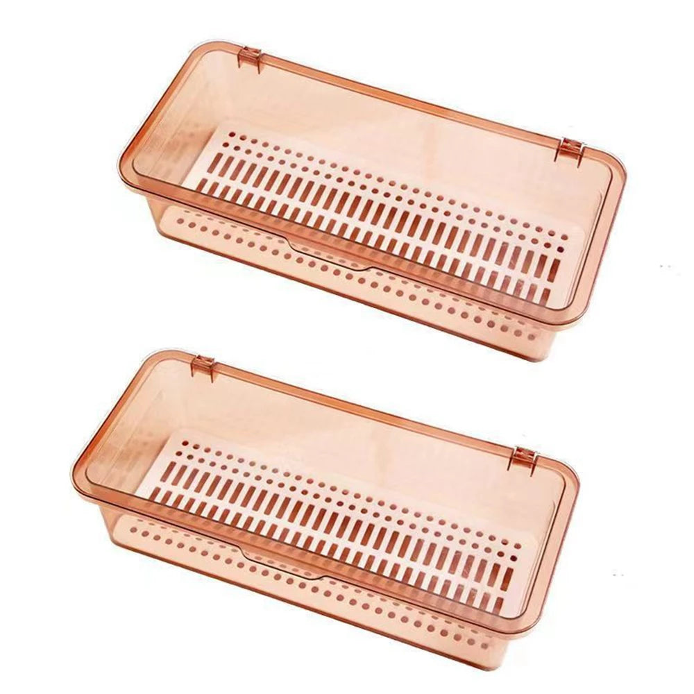 1PCS Tea Set Storage Box Transparent Plastic Desk Storage Box Drawer Organizer Small Things Home Storage Chopstick Storage Box
