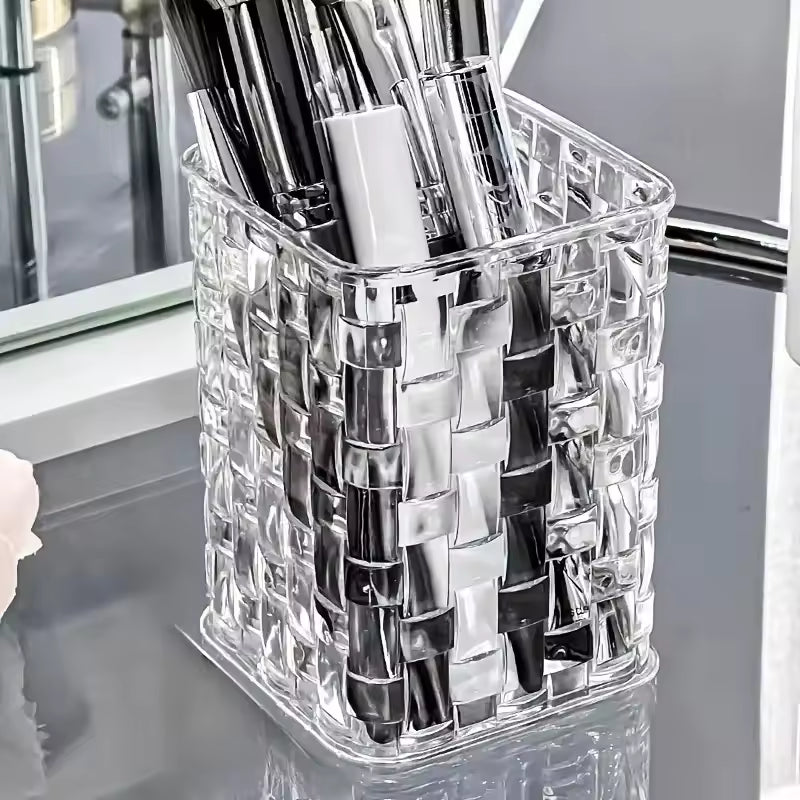 Clear Acrylic Makeup Brushes Storage Box Desk Cosmetic Organizer Lipstick Storage Nail Polish Display Stand Rack Jewelry Case