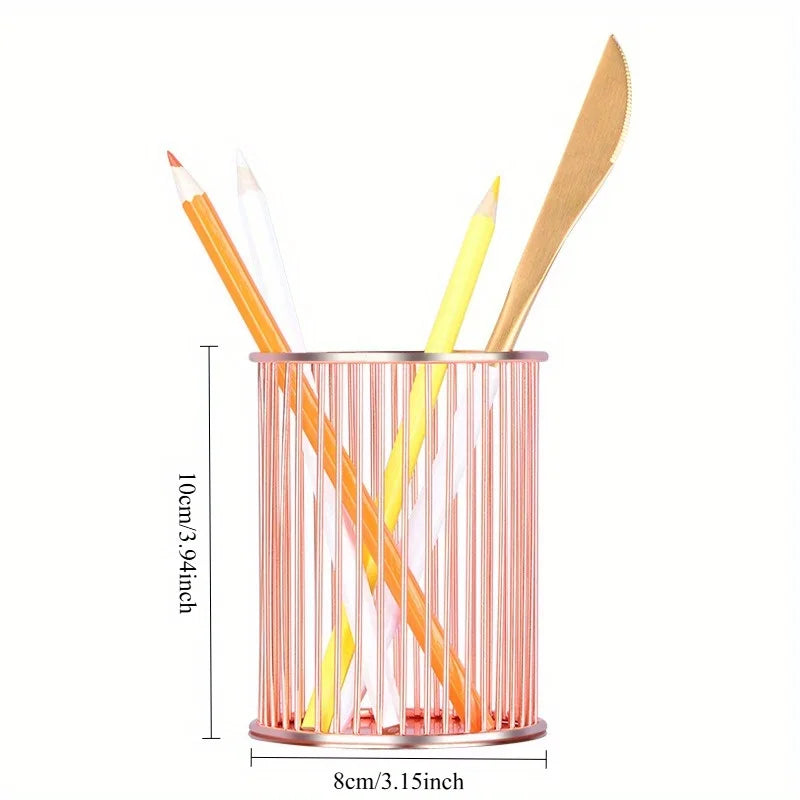 1pc Elegant Round Pen Holder - Multi-Functional Desk Organizer for Office, School Supplies & Accessories organizador