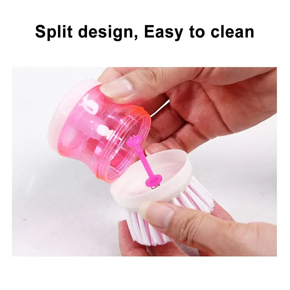 Brushes for Vegetable Utensils Cleaning with Soap Dispenser, Dishwashing Brush, Dish Scrub Brush, Dish Scrubber, Bubble Up