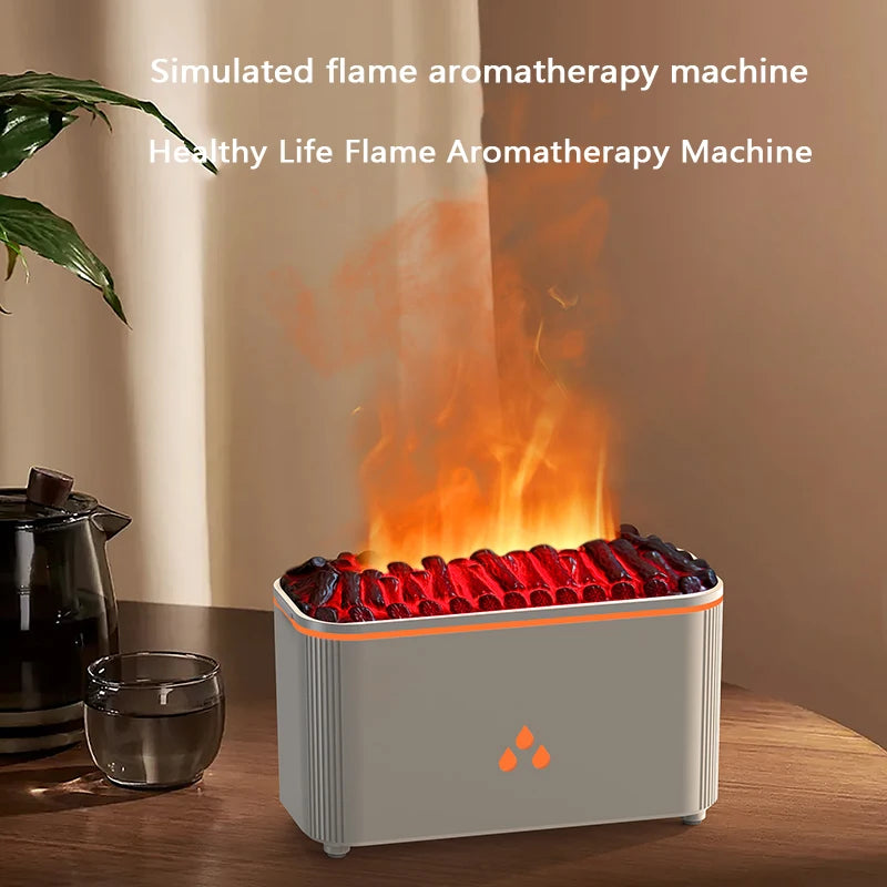 Flame Aromatherapy Essential Oil Diffuser Humidifier Desktop Diffuser Volcanic Night Light Desktop 7 Flame Colors Humidifier