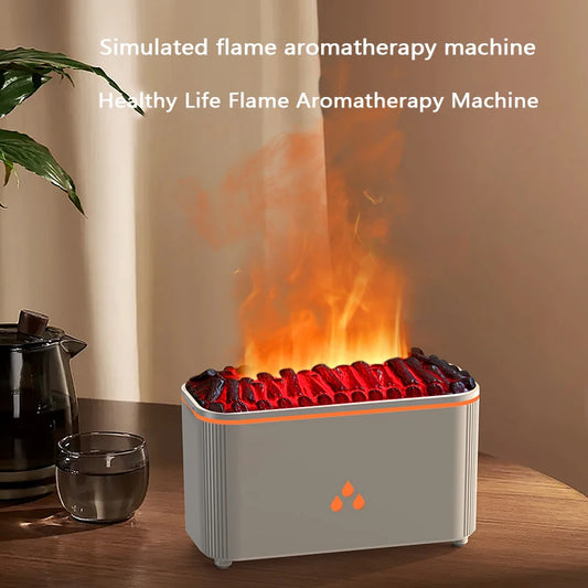 Flame Aromatherapy Essential Oil Diffuser Humidifier Desktop Diffuser Volcanic Night Light Desktop 7 Flame Colors Humidifier