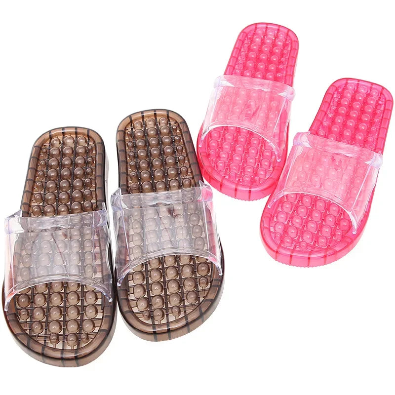 Bathroom Slippers For Men And Women Home Use Non-Slip Hollow Out Draining Shoe Bottom Massage Couple Soft Crystal Slippers Whole