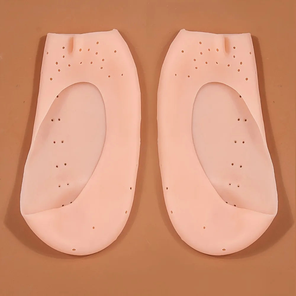 2pcs Soft Silicone Moisturizing Gel Socks Set For Foot Care Protector Relieve Dry Cracked Peeling Heels Shoes Insole Pedicure
