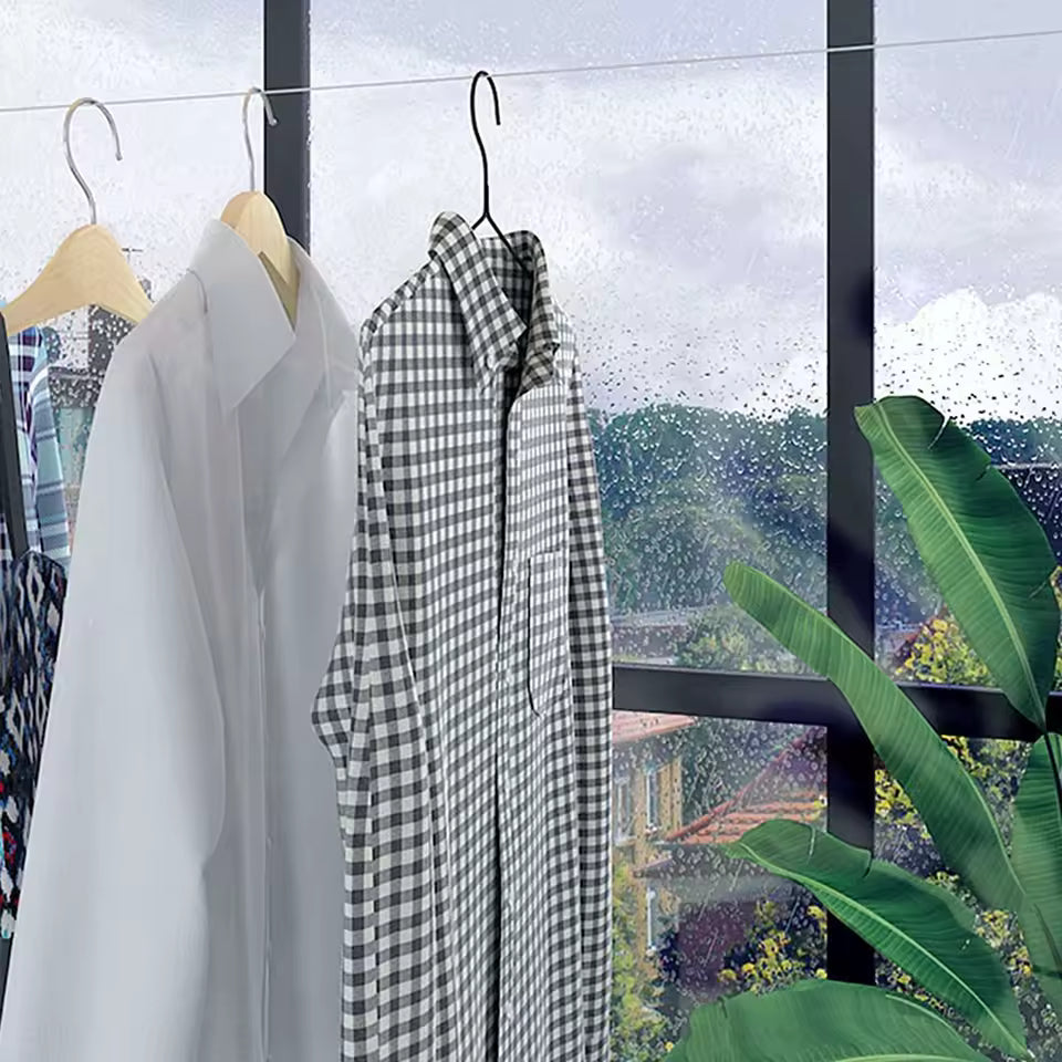 Retractable Clothesline Telescopic Indoor Outdoor Wall Mounted Clothes Dryer Line Drying Rope Hanger (5 Lines)