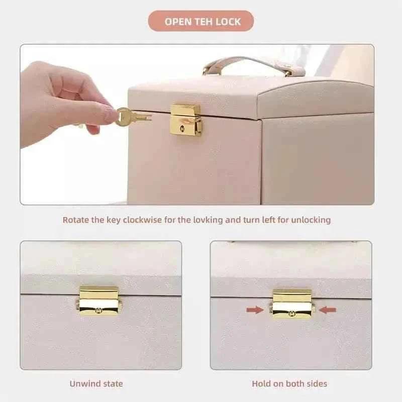 3 Layer Premium Jewelry Organizer with Ample Storage.