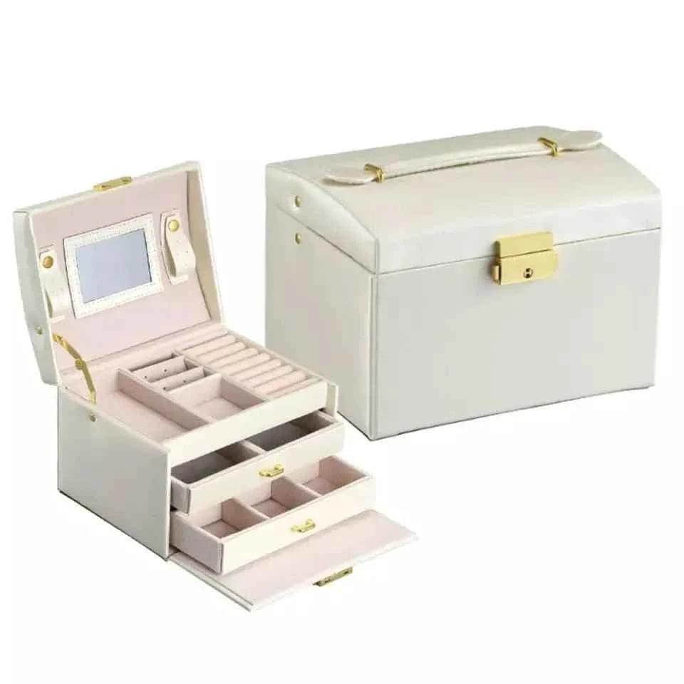 3 Layer Premium Jewelry Organizer with Ample Storage.