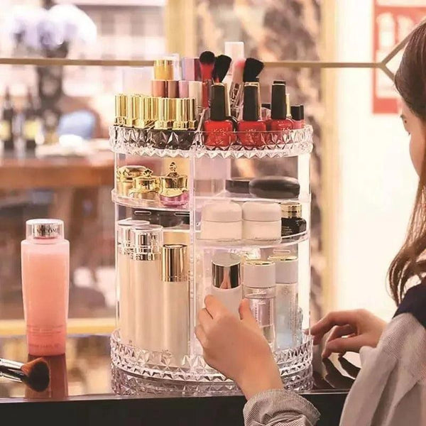 360° Rotating Large Capacity Makeup Organizer.