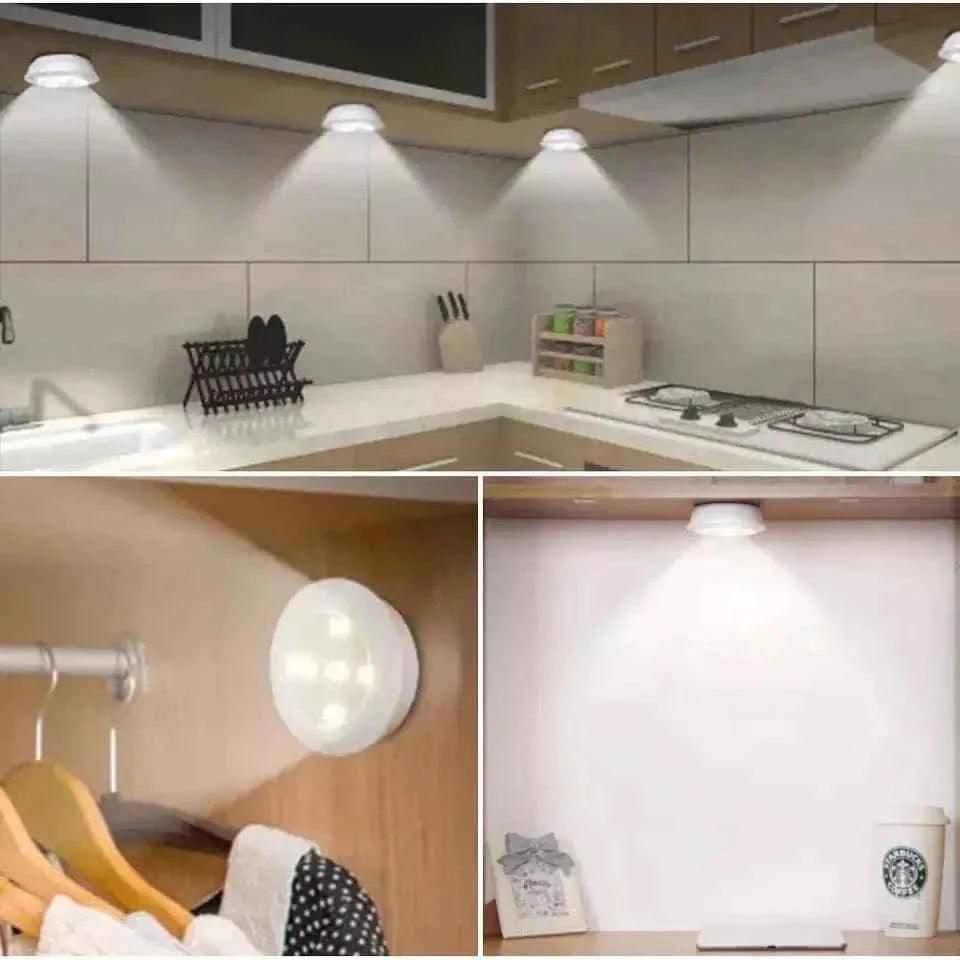 Pack of 3 Wireless LED Night Lights with Remote, 3W Ultra-Bright COB Under-Cabinet Lighting, Adjustable Brightness for Wardrobe, Closet, Cupboard, and Doorway.