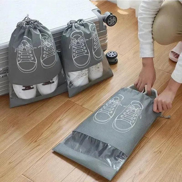 10 pieces Travel Shoe Pouch Grey colour Fabric Dustproof