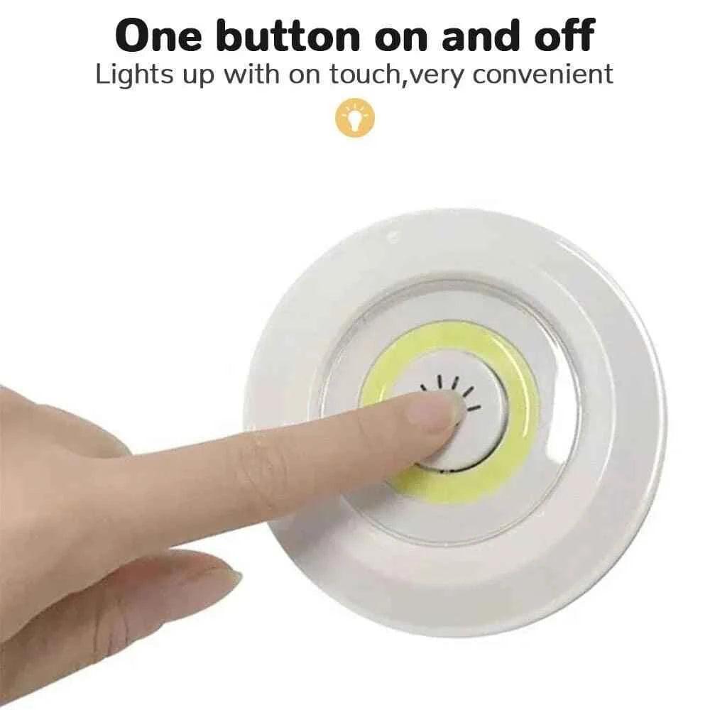 Pack of 3 Wireless LED Night Lights with Remote, 3W Ultra-Bright COB Under-Cabinet Lighting, Adjustable Brightness for Wardrobe, Closet, Cupboard, and Doorway.