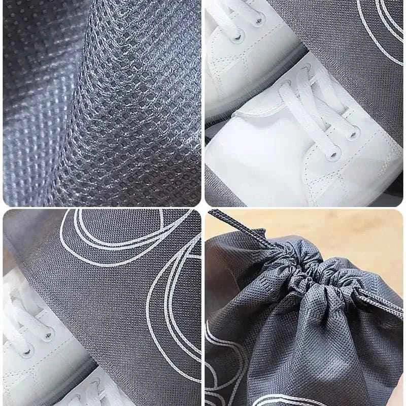 10 pieces Travel Shoe Pouch Grey colour Fabric Dustproof