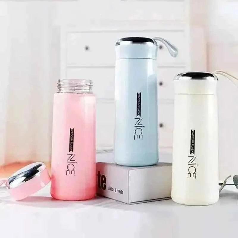 Premium Glass Water Bottle 400ML, Sports & Gym Hydration Bottle, Double-Walled Glass Cup, Portable Kids Beverage Container, Travel-Friendly Insulated Mug, Shatter-Resistant Bottle with Protective Sleeve
