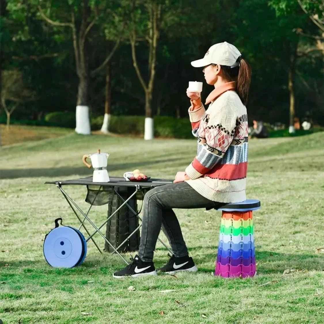 Outdoor Telescopic Stool retractable chair seat