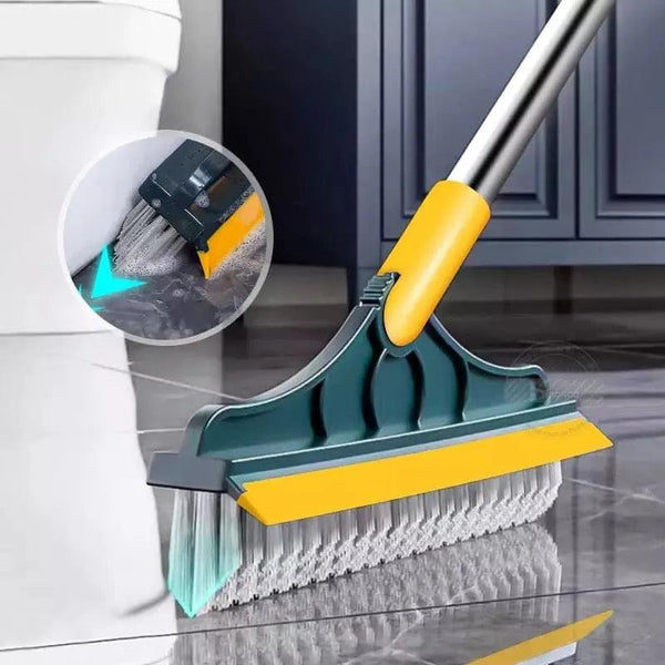 2 In 1 Floor Scrub Brush Cleaning Brush Long Handle Removable Universal Magic Broom Brush Squeegee Tile Kitchen Cleaning Tools.