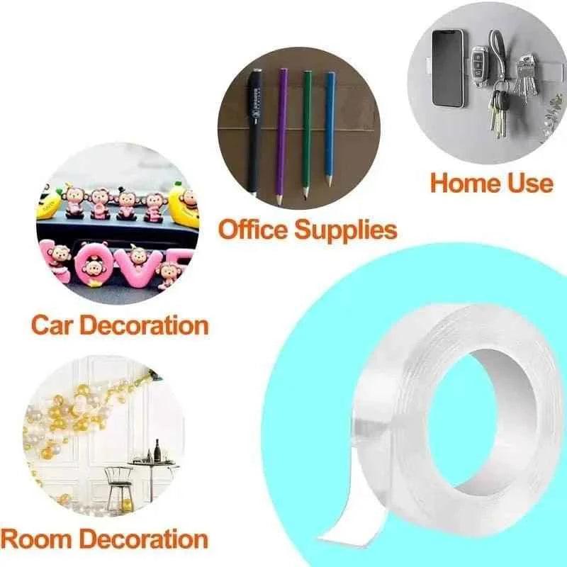 Nano Double Tape, Transparent Nano Tape, Powerful Wall Stickers For Bathroom Kitchen Gadgets Home, Washable Self adhesive Transparent Tape, Universal Hook Tape amazing