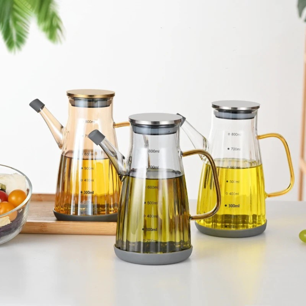 Premium Glass Oil Jug – 700ml Kitchen Container