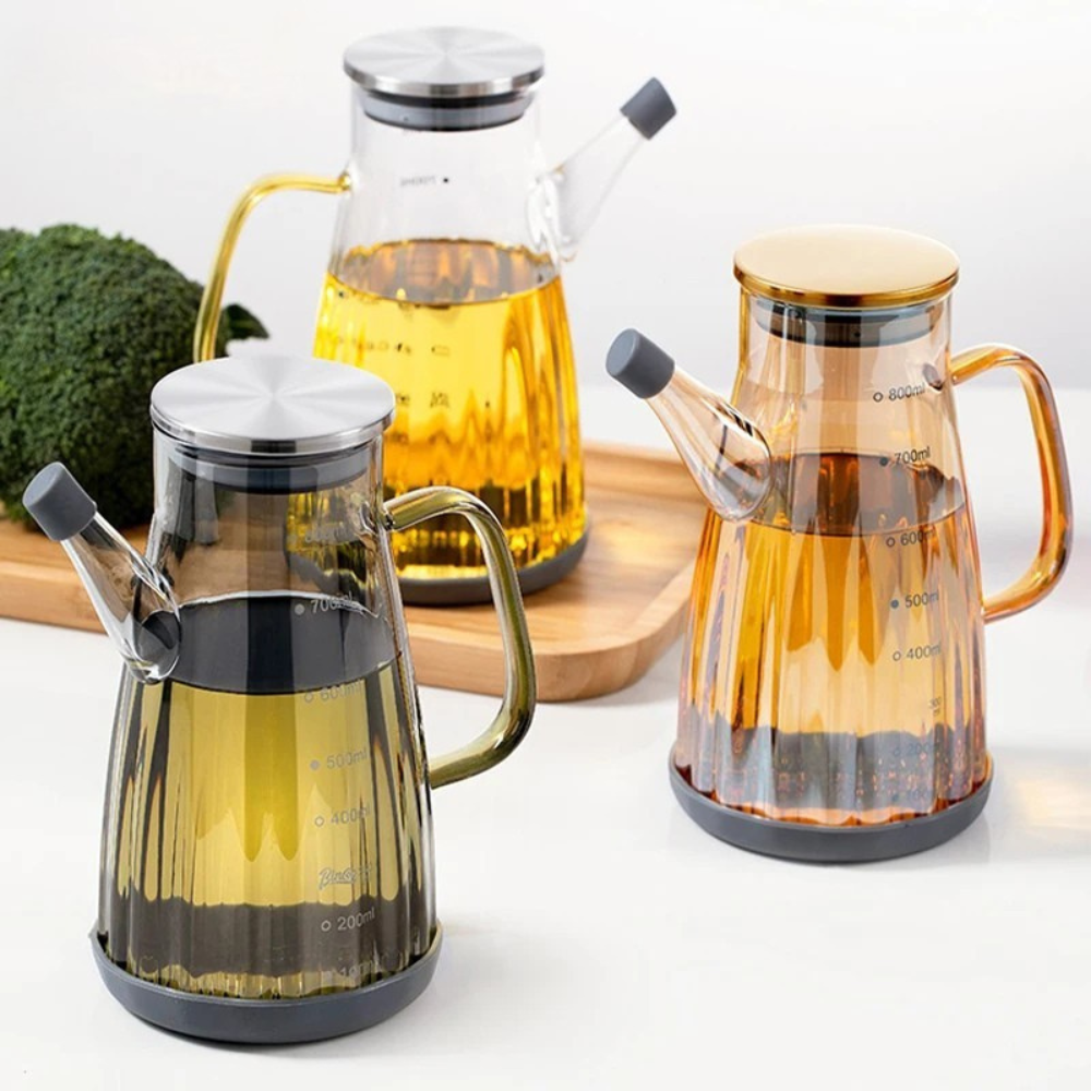 Premium Glass Oil Jug – 700ml Kitchen Container
