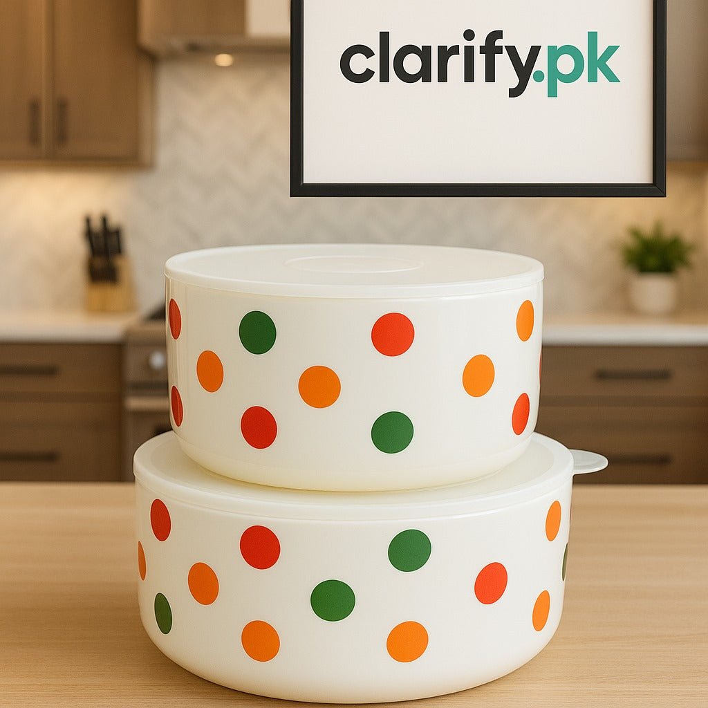 Polka Dot Ceramic Food Storage Bowl with Lid – Round Design