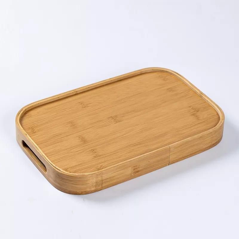 3-Piece Bamboo Nesting Tray Set - Natural Serving Trays - Trenducts.pk