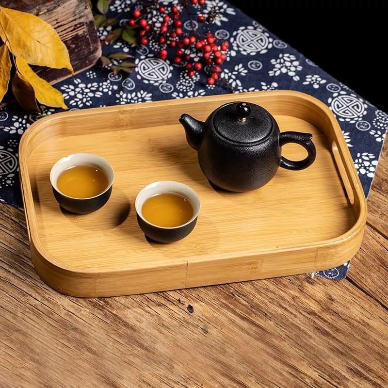 3-Piece Bamboo Nesting Tray Set - Natural Serving Trays - Trenducts.pk