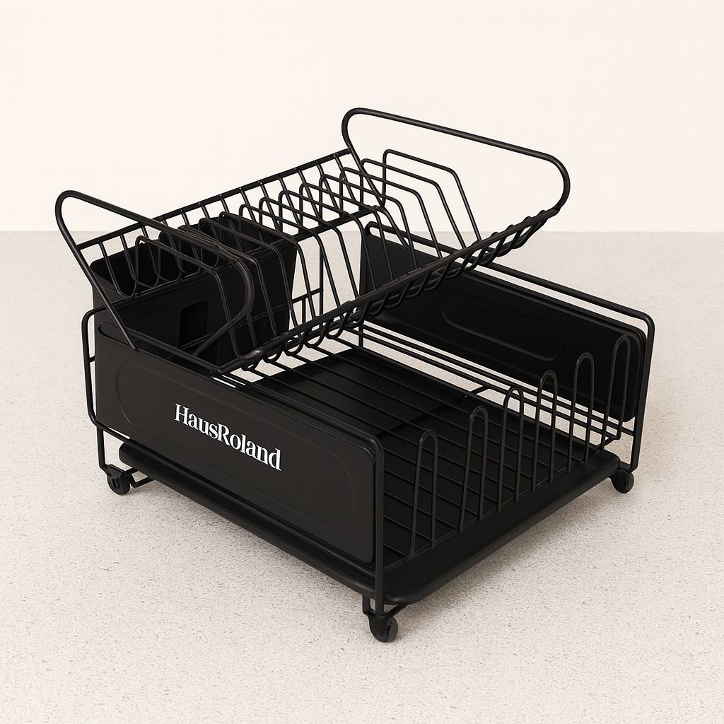 HausRoland Premium 2-Tier Dish Rack - Rust-Proof - Trenducts.pk