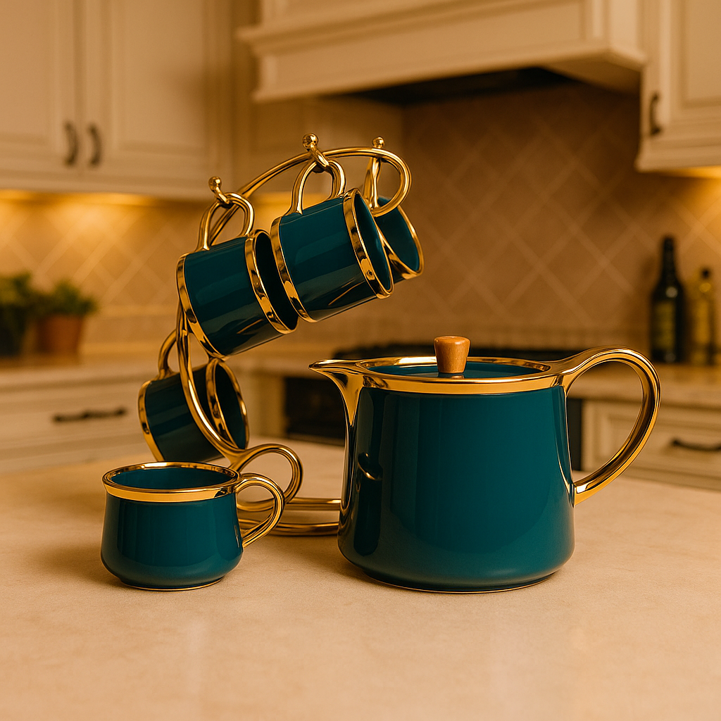 Exclusive 7-Piece Tea Set with Stand – Elegant Serving Set