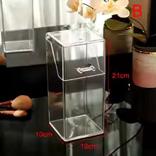 Clear acrylic cosmetic organizer storage box with multiple compartments by Clarify.pk