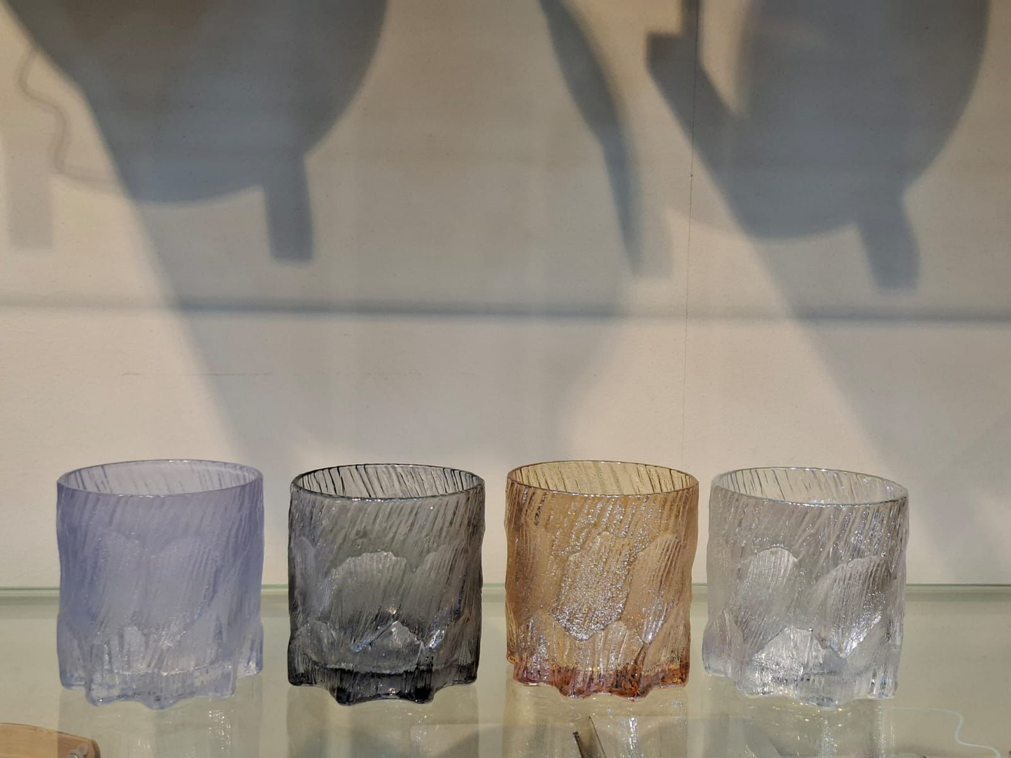 Elegant Frosted Glasses - Set of 4 Modern Colors