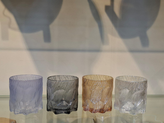 Elegant Frosted Glasses - Set of 4 Modern Colors