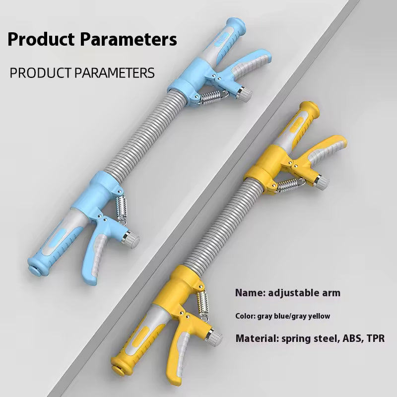 Clarify.pk adjustable hand grip strengthener in blue and yellow with spring steel and ergonomic handles