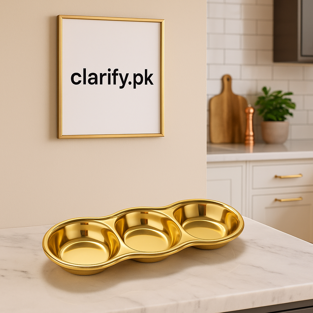 3-Position Stainless Steel Tray – Multi-Compartment Serving Dish