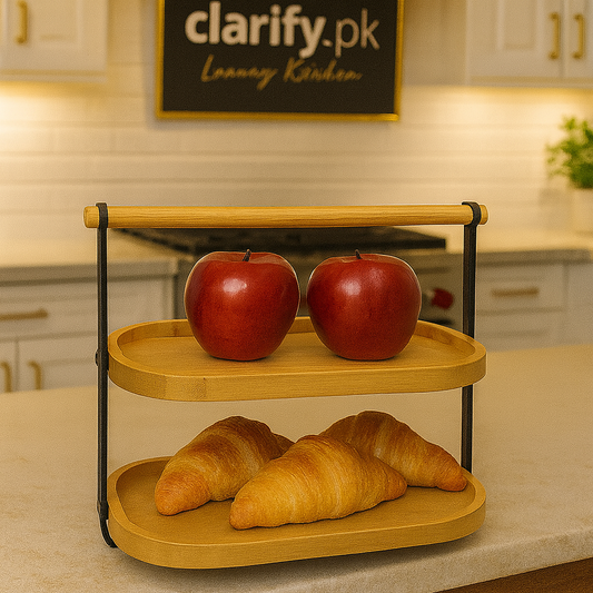 Premium 2-Tier Bamboo Kitchen Stand