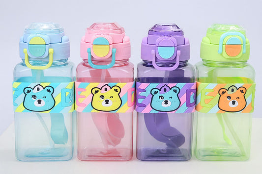 Colourful Bear Plastic Water Bottle – 700ml (Random Color)