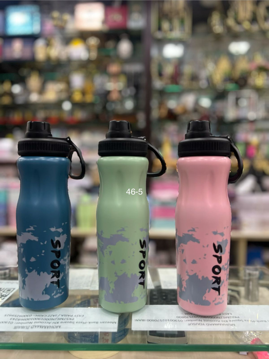 Premium Reusable Sports Flask – Modern Print Design (Random Color)