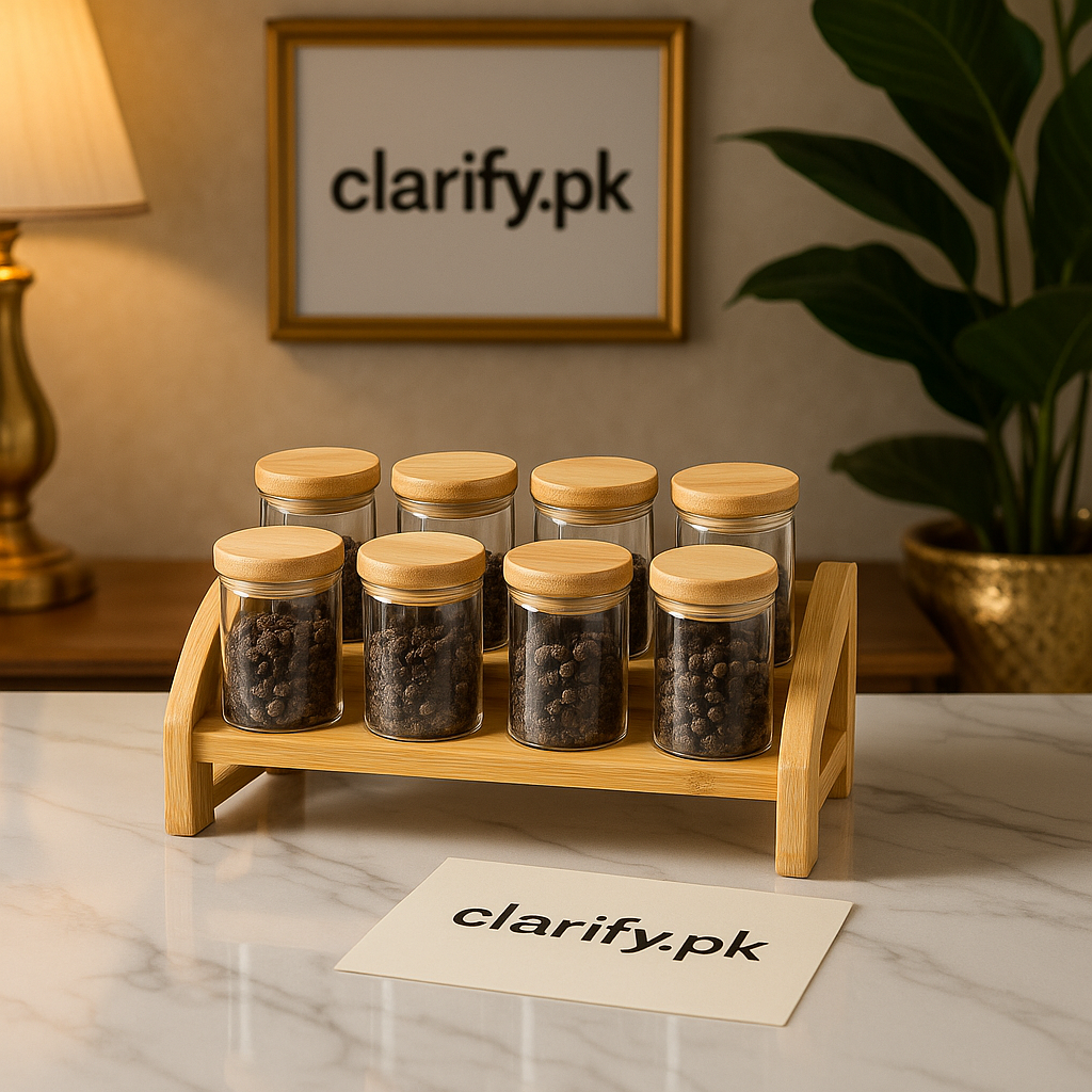 Luxury 8 Glass Jar Set with Stand – Kitchen Organizer