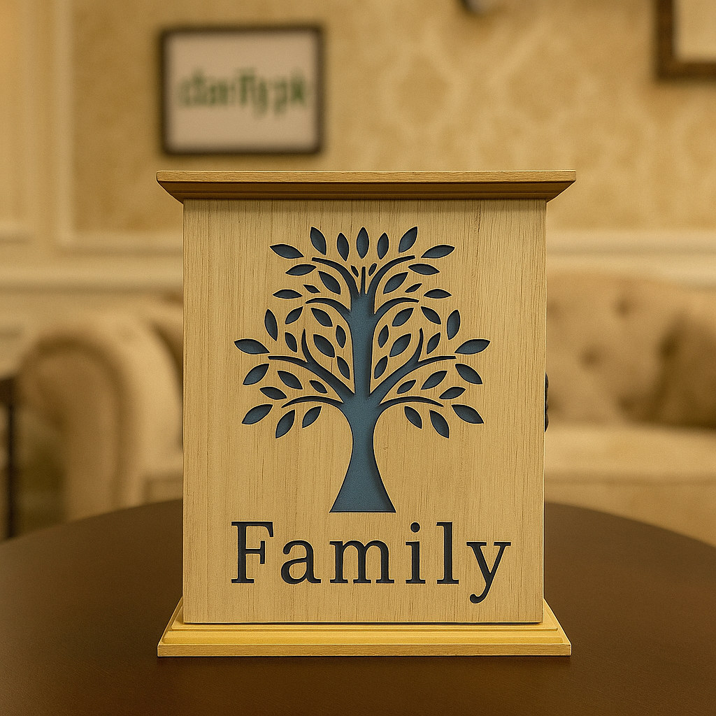Wooden Key Box – Family Tree Design Wall Key Holder