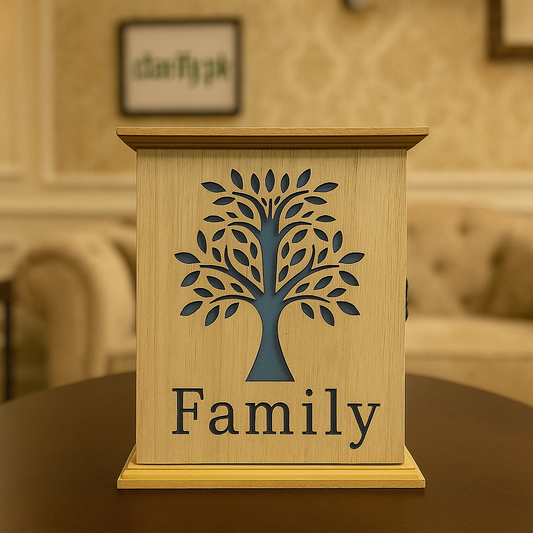 Wooden Key Box – Family Tree Design Wall Key Holder