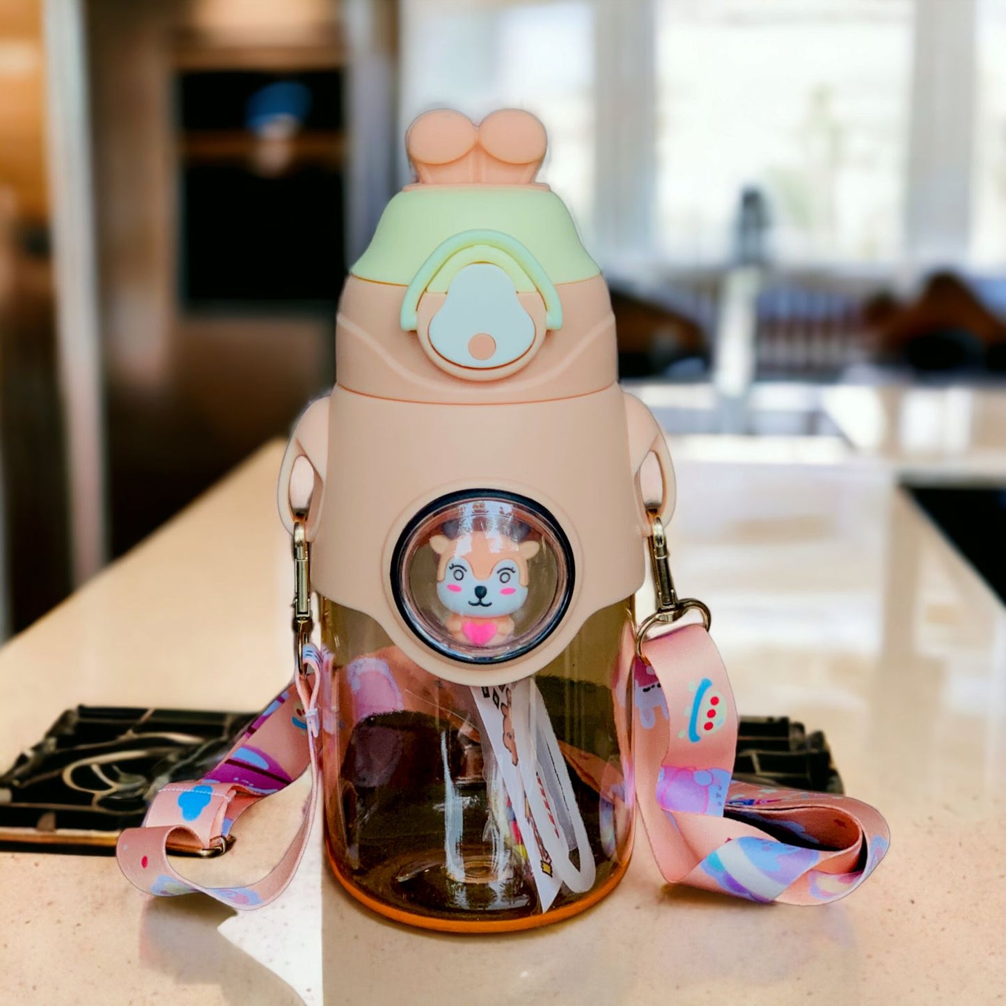 Plastic Bear Water Bottle – Cute Leakproof Portable Drinking Bottle (Random colors)