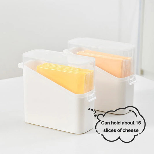 Airtight cheese storage container by Clarify.pk holding about 15 slices of cheese with secure lid