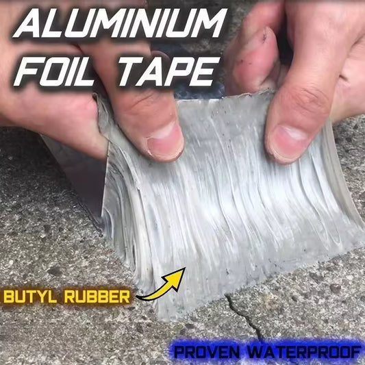 Clarify.pk aluminum foil waterproof tape with butyl rubber being peeled off for waterproof sealing