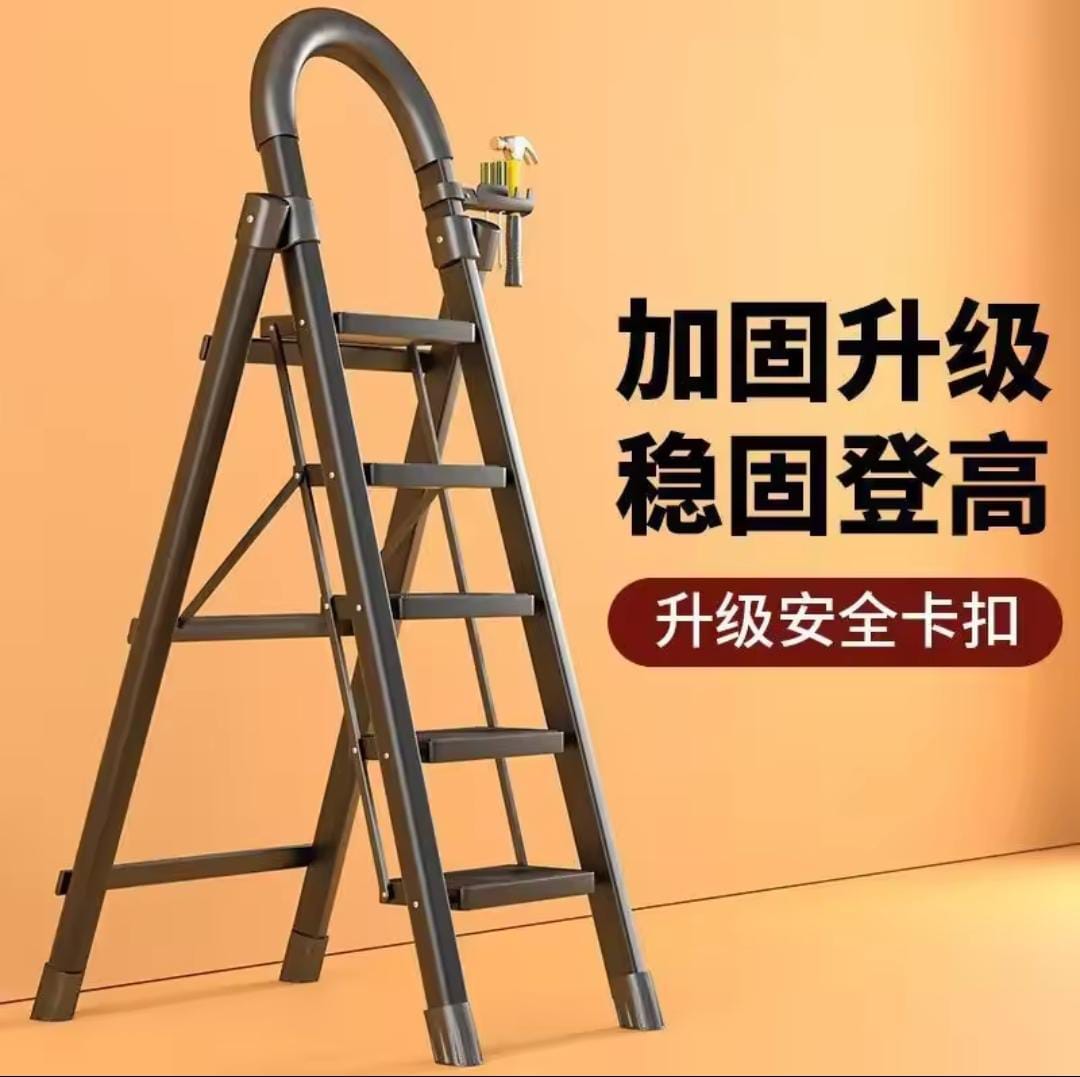 Clarify.pk anti slip steel ladder with sturdy frame and safety handle for stable climbing