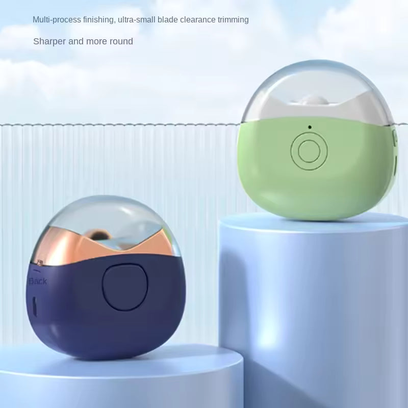 Clarify.pk automatic electric nail clipper in green and navy blue with transparent covers and compact design